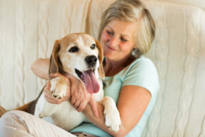 Foster mom with dog