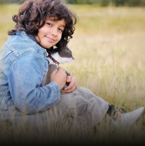 boy with kitten